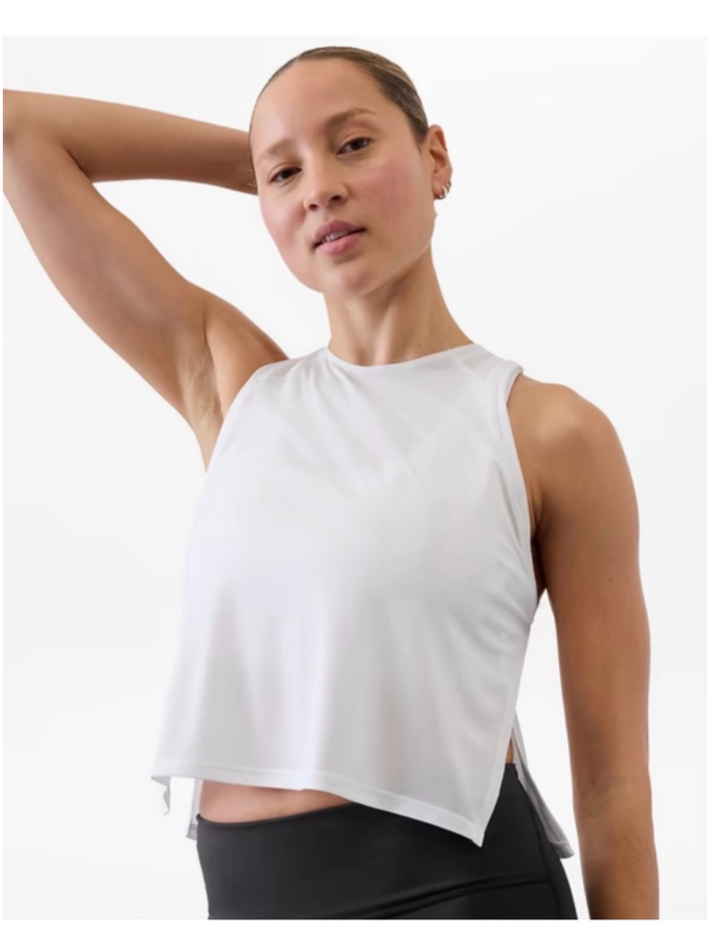 NWT Athleta Grid Knit Singlet White Sleeveless Tank Top Size XS